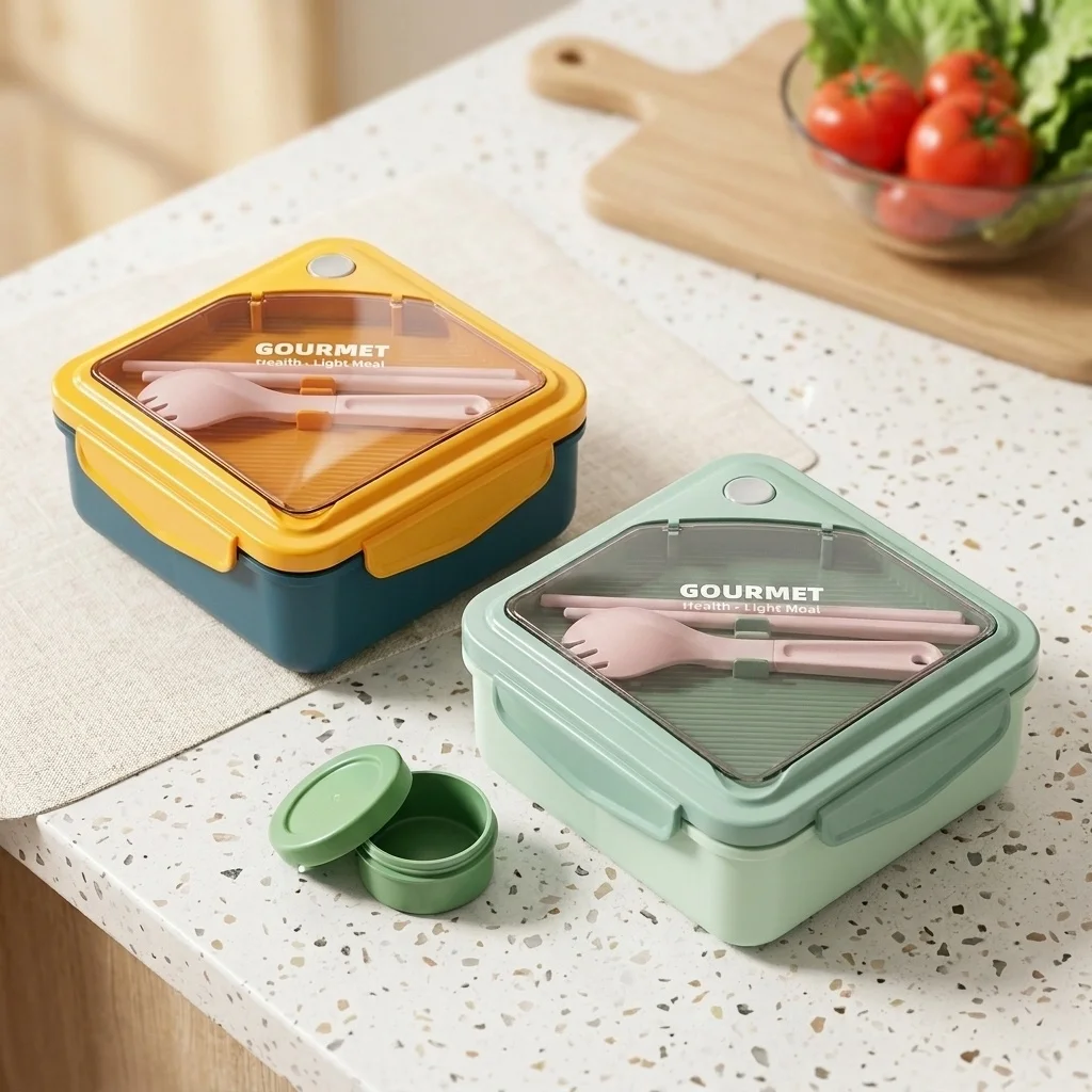 Sealed Plastic Bento Lunch Box - Meal Prep Or Prep Meal ulasan dan harga
