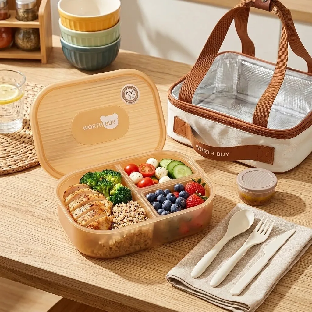 Divided Plastic Bento Box 3 Co - Meal Prep Or Prep Meal ulasan dan harga