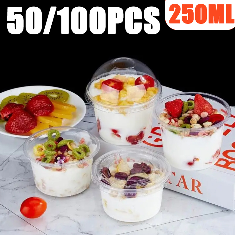 50/100PCS 250ML Disposable Pla - Sauce Dipping Cup ulasan dan harga