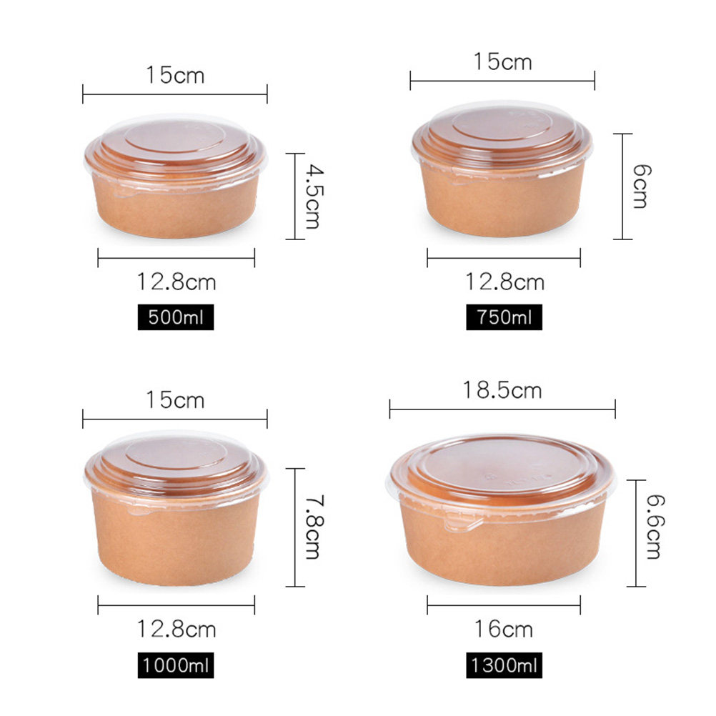 20pcs Kraft Paper Bowls Meal P - Meal Prep Bowl ulasan dan harga